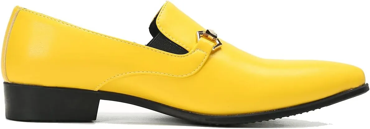 Men's Loafers Slip-Ons Dress Casual Business Penny Loafers Prom Wedding Tuxedo Business Smoking Summer Gold Chain Party Shoes for Boy