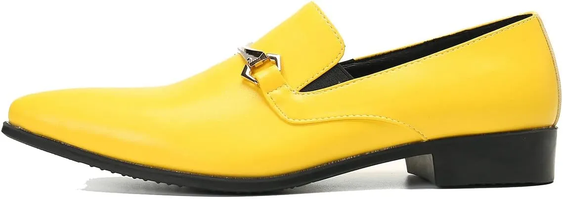 Men's Loafers Slip-Ons Dress Casual Business Penny Loafers Prom Wedding Tuxedo Business Smoking Summer Gold Chain Party Shoes for Boy