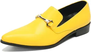 Men's Loafers Slip-Ons Dress Casual Business Penny Loafers Prom Wedding Tuxedo Business Smoking Summer Gold Chain Party Shoes for Boy