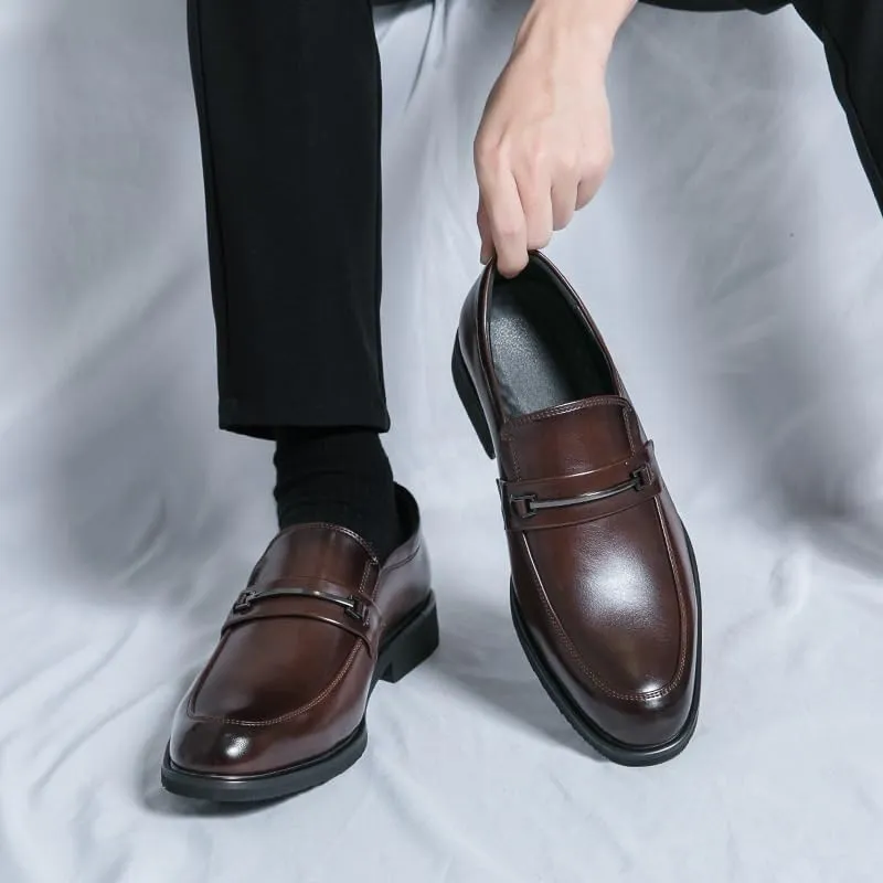 Men's Luxury Patent Leather Dress Shoes, Italian Style Oxford Shoes, Height Increase Wedding Groom Shoes, All-Match Fashion Formal Shoes for Men
