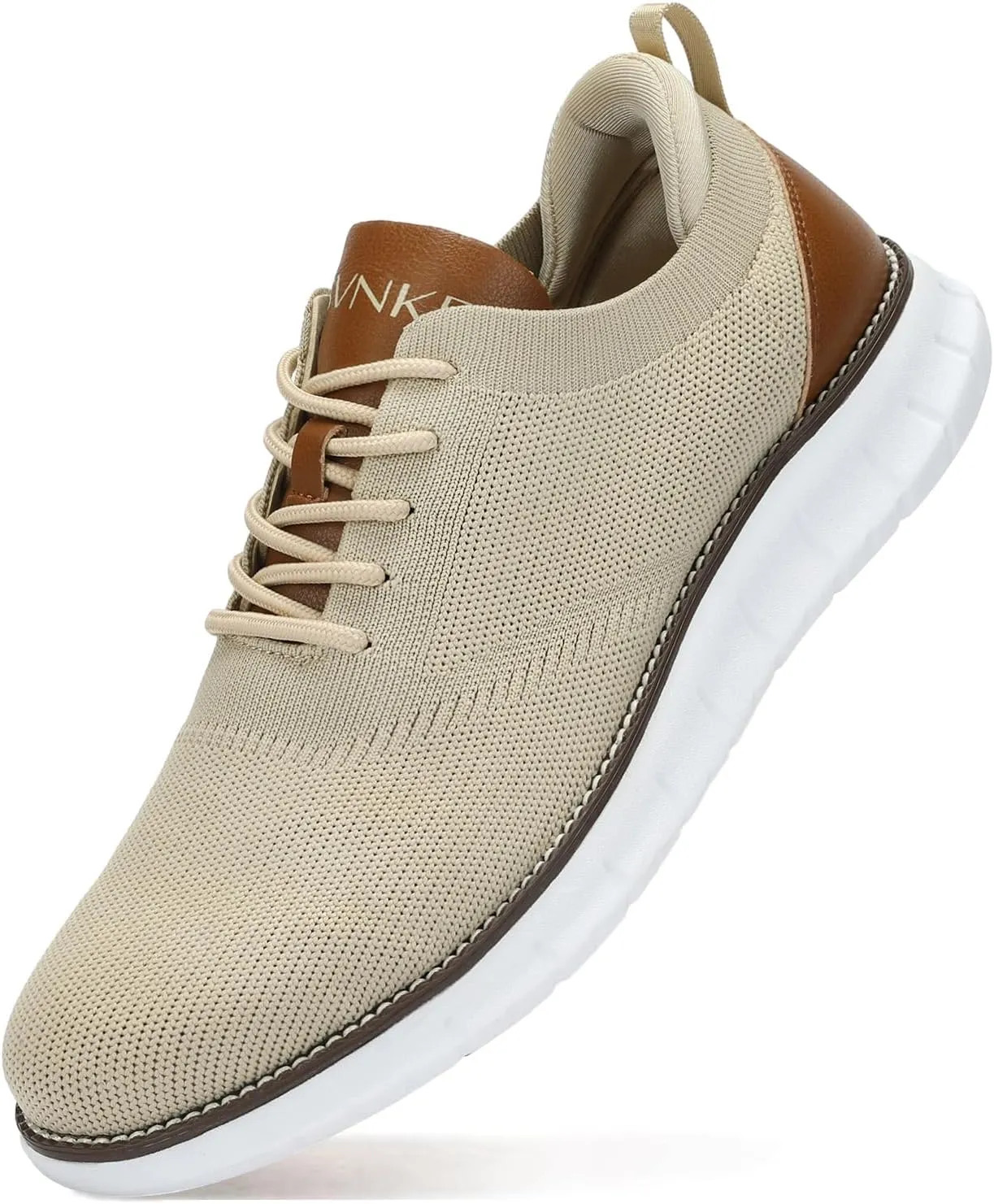 Men's Mesh Dress Shoes Casual Business Lace Up Oxford Sneakers Lightweight Breathable Walking Shoes Comfortable Thick Sole Tennis Footwear