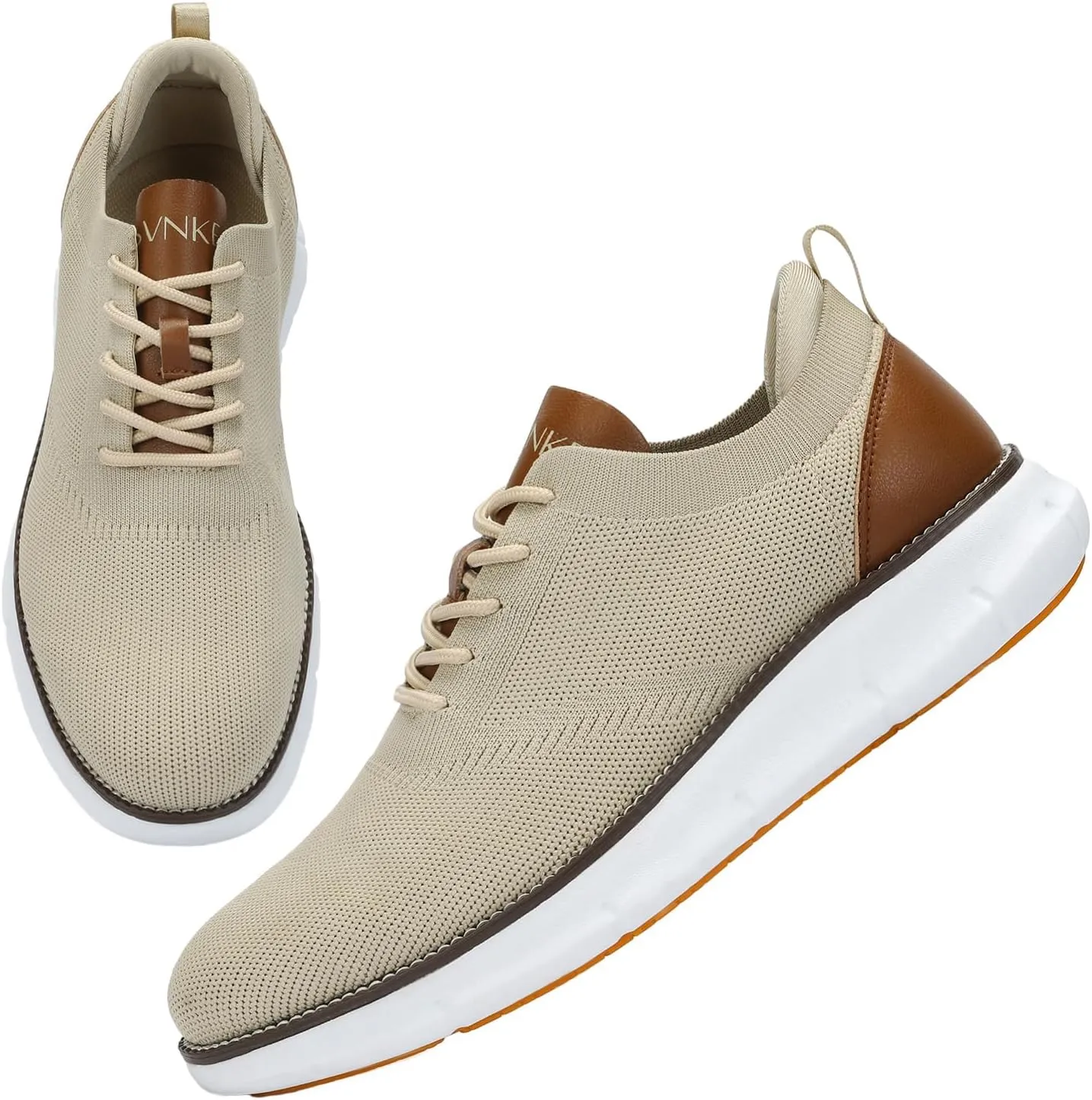 Men's Mesh Dress Shoes Casual Business Lace Up Oxford Sneakers Lightweight Breathable Walking Shoes Comfortable Thick Sole Tennis Footwear