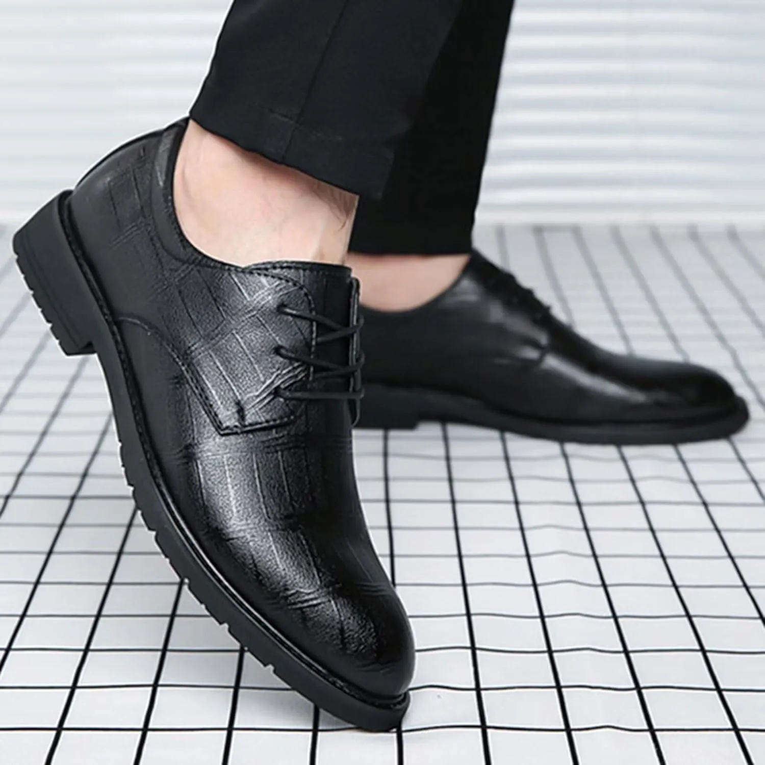 Men's Oxfords Leather Formal Dress Shoes Plus Size