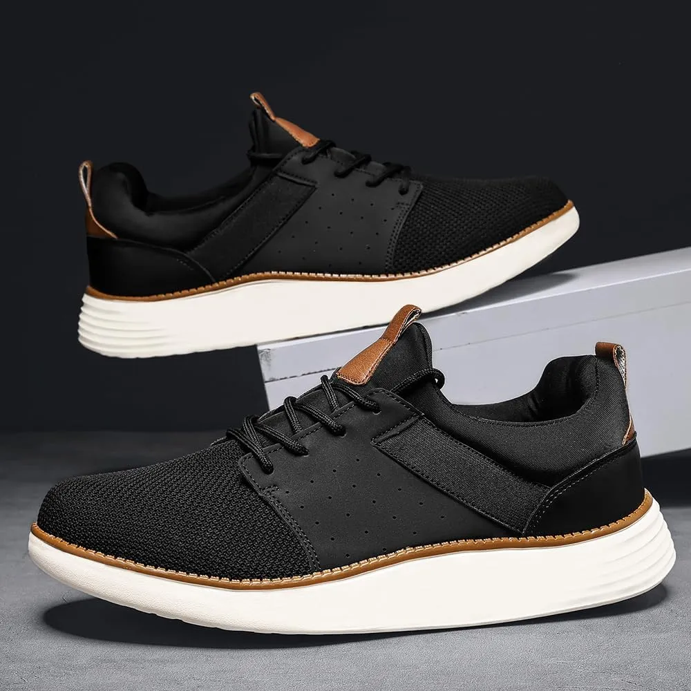 Mens Shoes Men's Fashion Dress Mesh Sneakers Men Walking Business Oxfords Lace-Up Shoes for Men Footwear