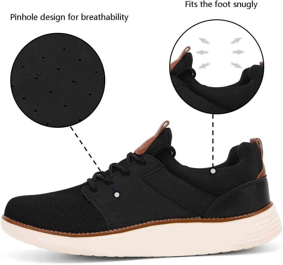 Mens Shoes Men's Fashion Dress Mesh Sneakers Men Walking Business Oxfords Lace-Up Shoes for Men Footwear