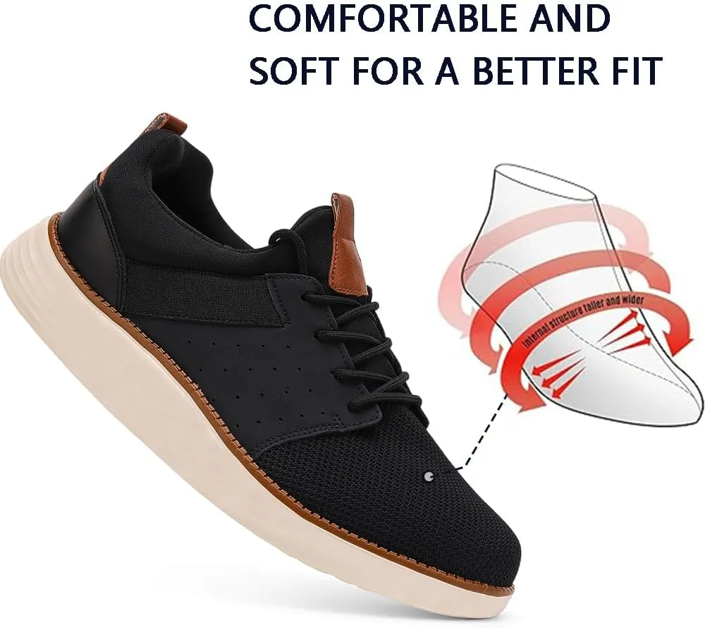 Mens Shoes Men's Fashion Dress Mesh Sneakers Men Walking Business Oxfords Lace-Up Shoes for Men Footwear