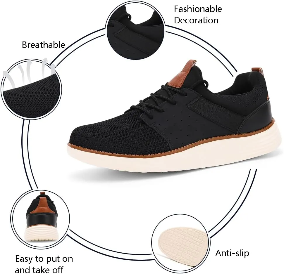 Mens Shoes Men's Fashion Dress Mesh Sneakers Men Walking Business Oxfords Lace-Up Shoes for Men Footwear
