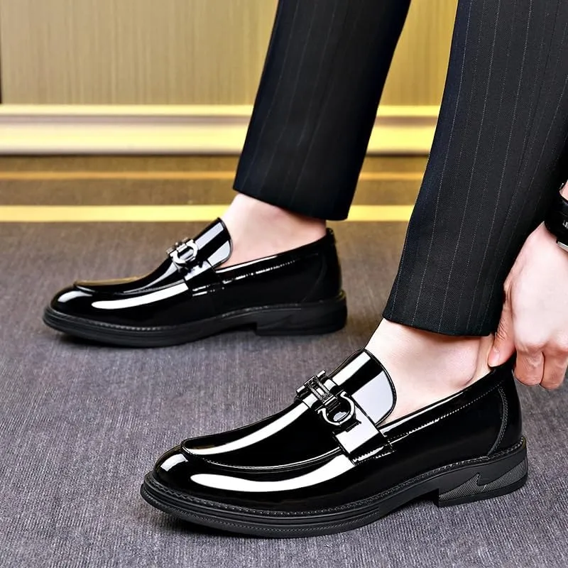 Men's Slip-On Leather Loafer Formal Business Casual Comfortable Dress Shoes for Men Mens Breathable Wingtip Brogue