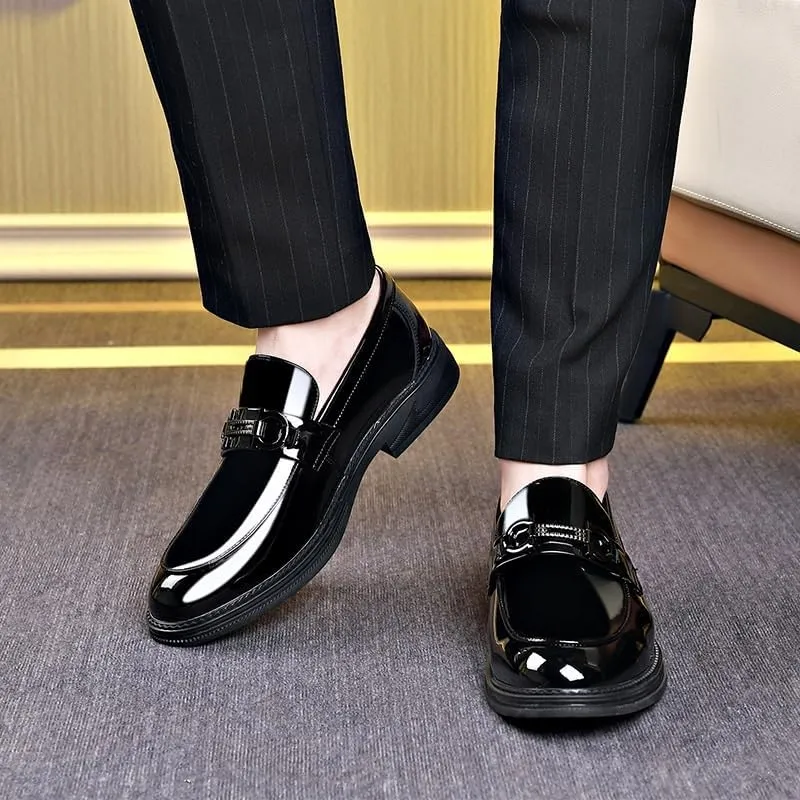 Men's Slip-On Leather Loafer Formal Business Casual Comfortable Dress Shoes for Men Mens Breathable Wingtip Brogue