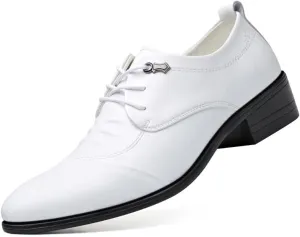 Men's Tuxedo Dress Shoes Pointed Toe Shiny Patent Leather Lace Up Casual Prom Party Shoes Classic Faux Patent Business Derby Wedding Oxford Shoes
