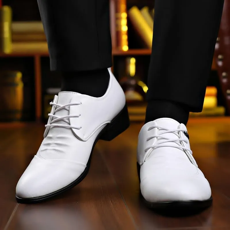 Men's Tuxedo Dress Shoes Pointed Toe Shiny Patent Leather Lace Up Casual Prom Party Shoes Classic Faux Patent Business Derby Wedding Oxford Shoes