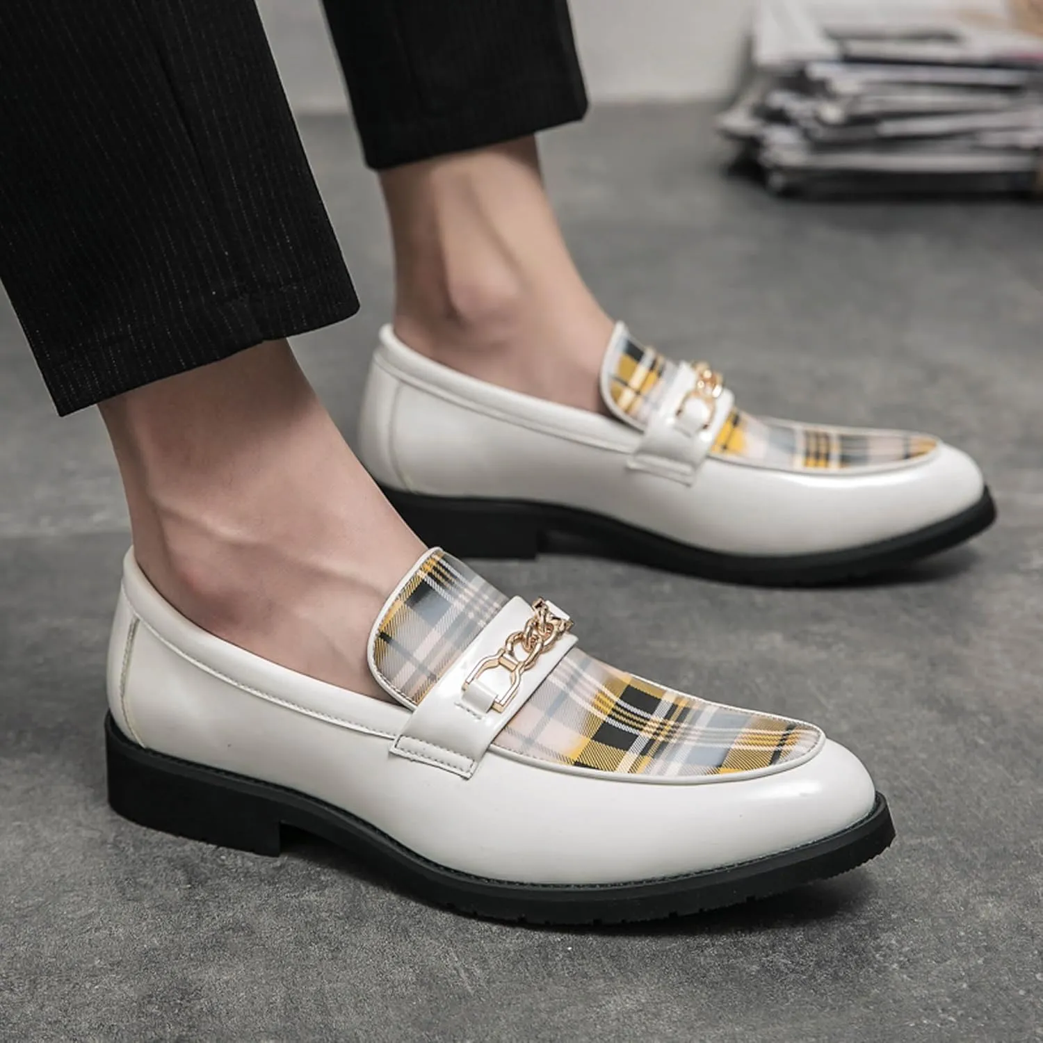 Men's Vintage Classic Leather Oxford Fashion Comfortable Dress Shoes Business Dress Shoes Derby Winged Tip Casual Walking Shoes