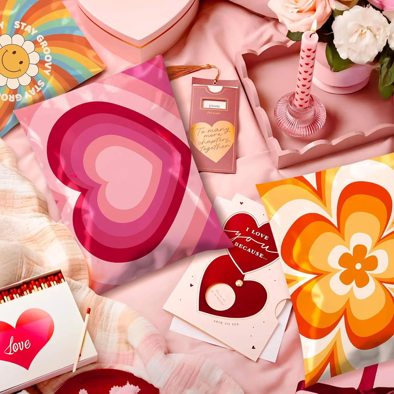 Metronic Poly Mailers 14.5x19 Inch 50pc Shipping Bags for Clothes,Strong Adhensive Shipping Envelopes for Small Business,Waterproof Mailers Poly Bags for Shipping,Packaging Mailing Bags Pink Heart