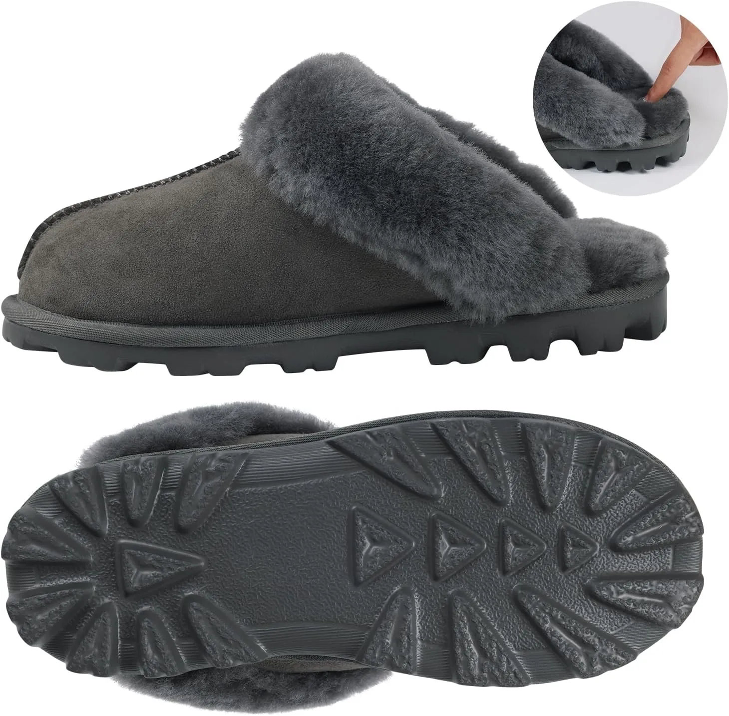 MH MYLUNE HOME Australian Sheepskin Slippers for Women - Luxuriously Soft and Sturdy, Ideal for Indoor and Outdoor Use - Shearling and Sheepskin Mule Slippers for Women