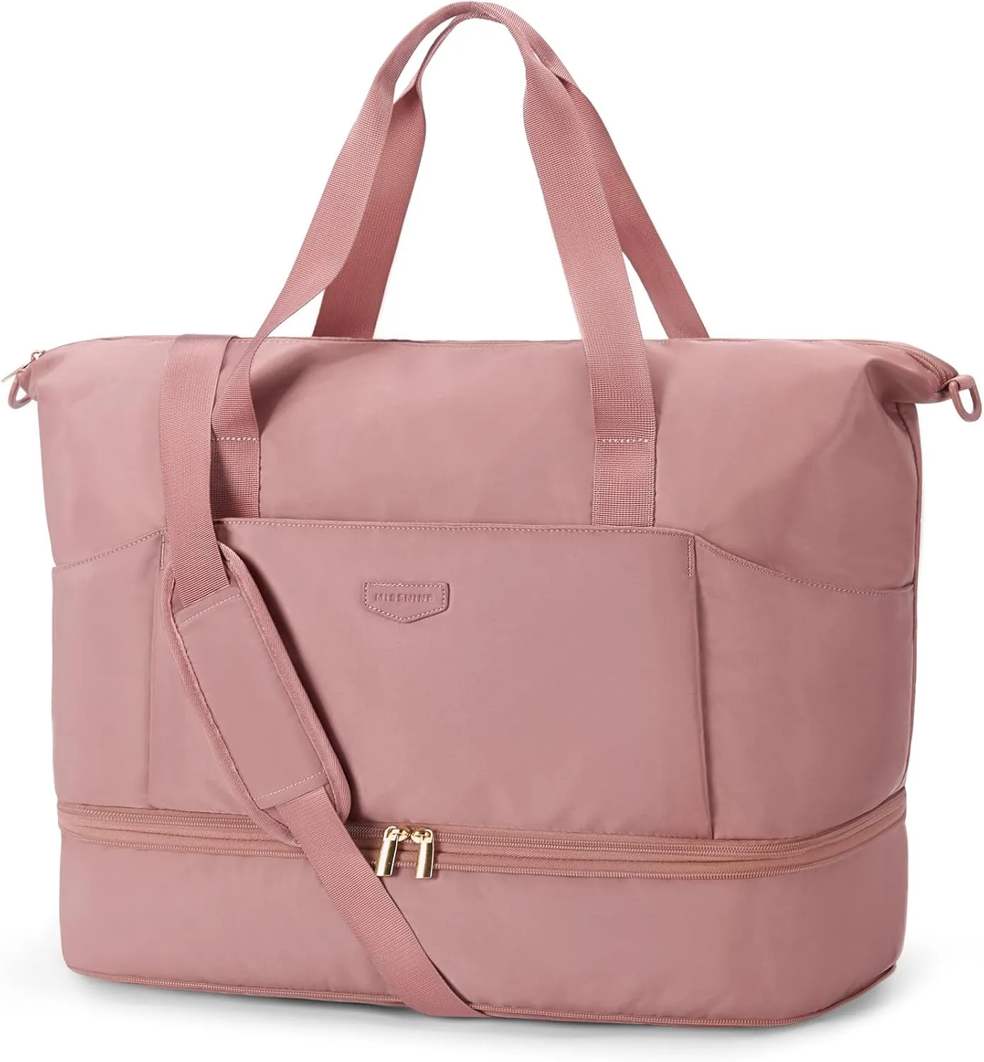 Missnine Weekender Bag for Women, Foldie Travel Bag Expandable with Shoes Compartment Travel Duffel 50L Carry on Overnight Gym