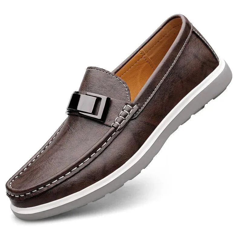 Mocassim Masculino de Couro Casual Loafer Verão