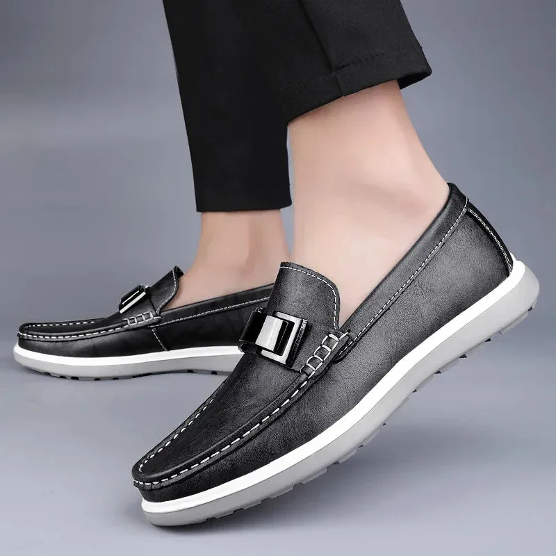 Mocassim Masculino de Couro Casual Loafer Verão