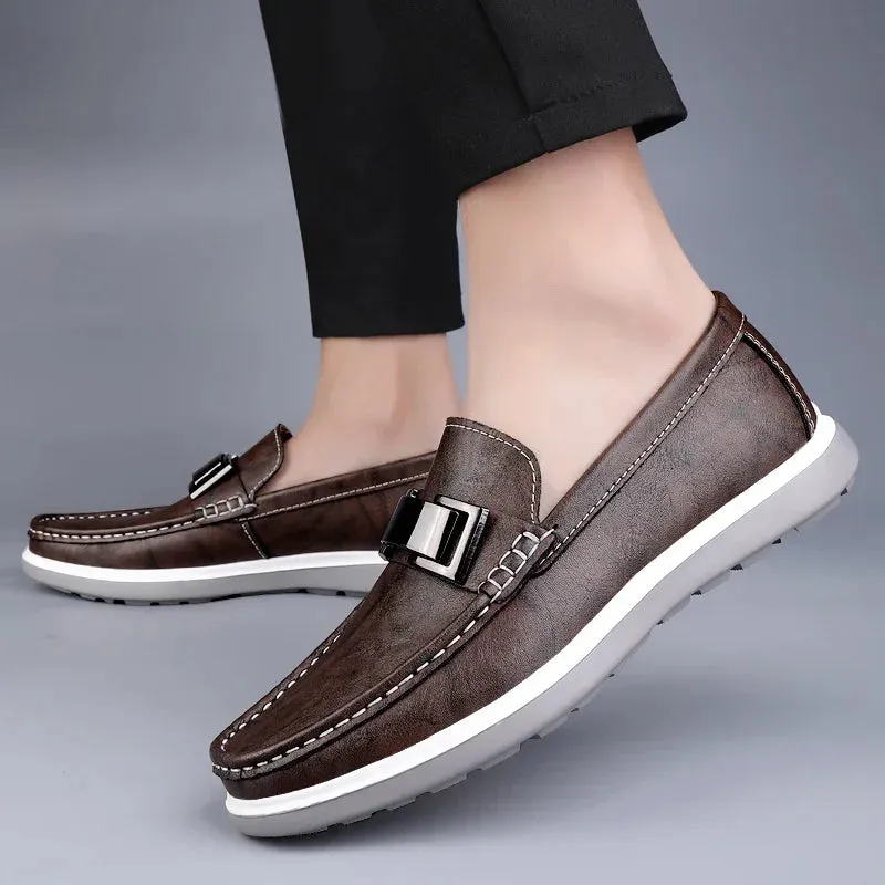 Mocassim Masculino de Couro Casual Loafer Verão