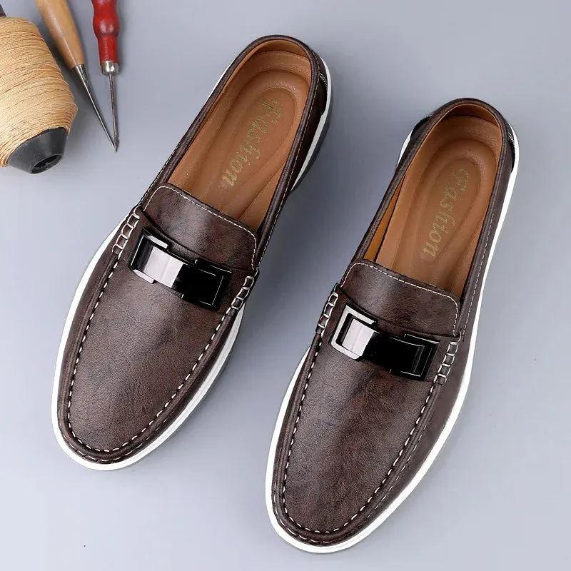 Mocassim Masculino de Couro Casual Loafer Verão