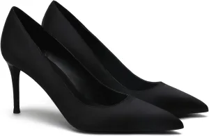 MOOMMO Women Classic High Heels Pumps Shoes Pointed Toe Slip On Satin Heels Stiletto Dress Shoes Pointed Closed Toe 3" Kitten Heel Sandals Office Ladies Bridal Wedding Party Formal Basic 4-13 M US