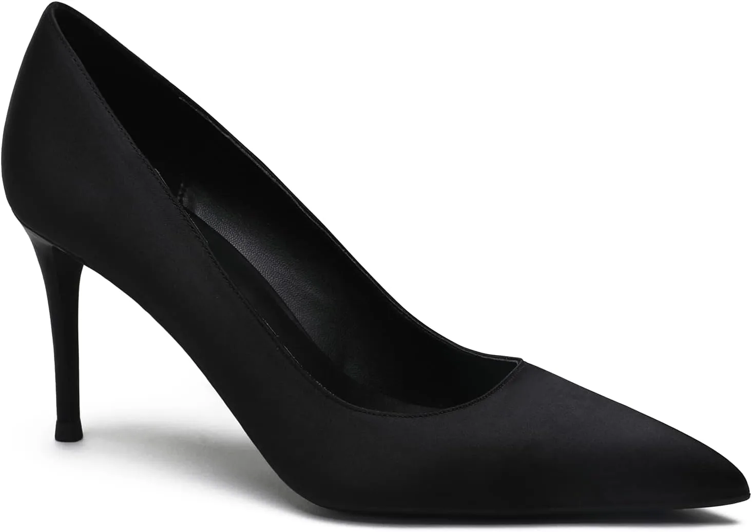 MOOMMO Women Classic High Heels Pumps Shoes Pointed Toe Slip On Satin Heels Stiletto Dress Shoes Pointed Closed Toe 3" Kitten Heel Sandals Office Ladies Bridal Wedding Party Formal Basic 4-13 M US