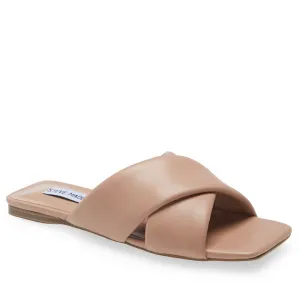 Mule Toe Long-lasting Leather Nude Mayra Open Steve Square Madden Sandal Top-tier Flat Slide