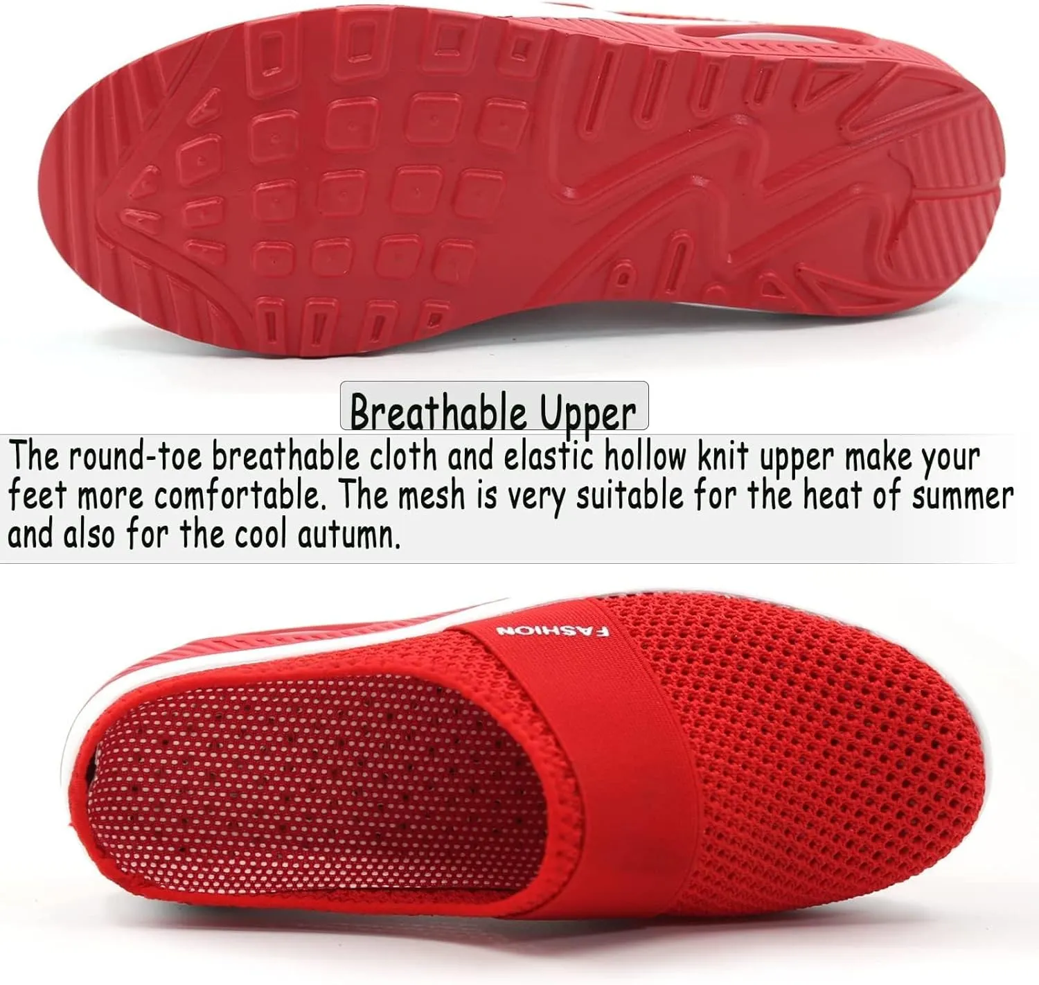 Mules for Women 2025 Backless Walking Sneakers Summer Slip-On Mule Shoes Mesh Air Cushion Orthopedic Diabetic Shoes with Arch-Support Open Back Slip On Shoes Breathable Slippers Closed Toe Slides