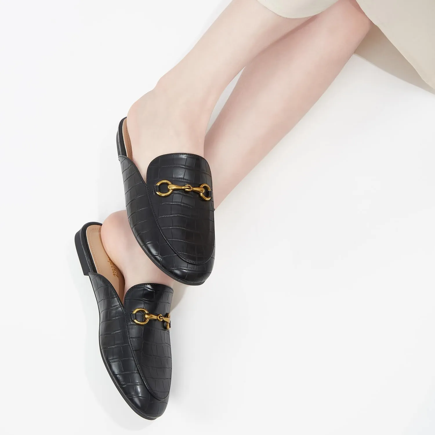 Mules for Women Flats Round Toe Slip On Mules Comfortable Loafer Shoes