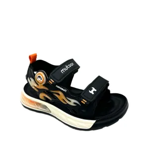 MUTONG DOUBLE-STRAP BLACK/ORANGE BOYS SANDAL