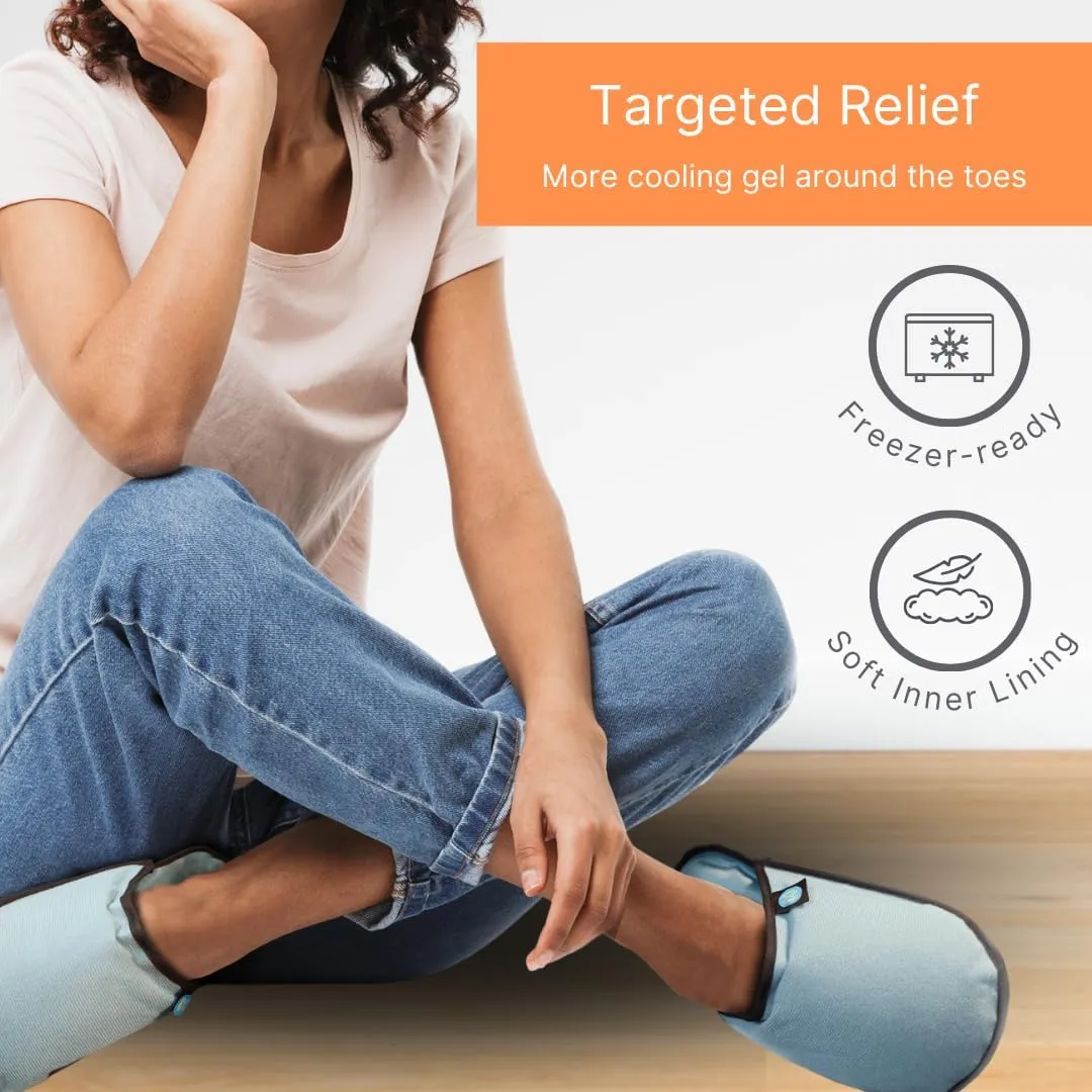 NatraCure Cooling Gel Slippers - May Help Reduce Neuropathy Pain, Nail-loss, Foot Pain, Toe Pain, Numbness, Tingling, Pins-and-Needles, or Burning in Toes as Chemo Treatment Side Effects