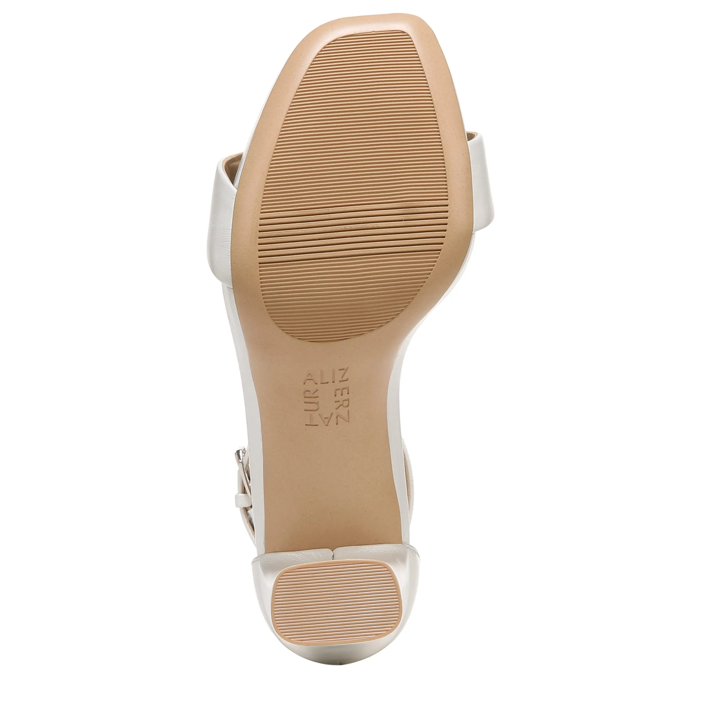 Naturalizer Womens Joy Ankle Strap Heeled Dress Sandal,White Leather,9.5 Wide