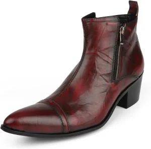 NEW Ankle Boots For Men Zip Captoe Boots 3cm Heel Office Club Holiday Business Party For Show The First Layer Of Cowhide
