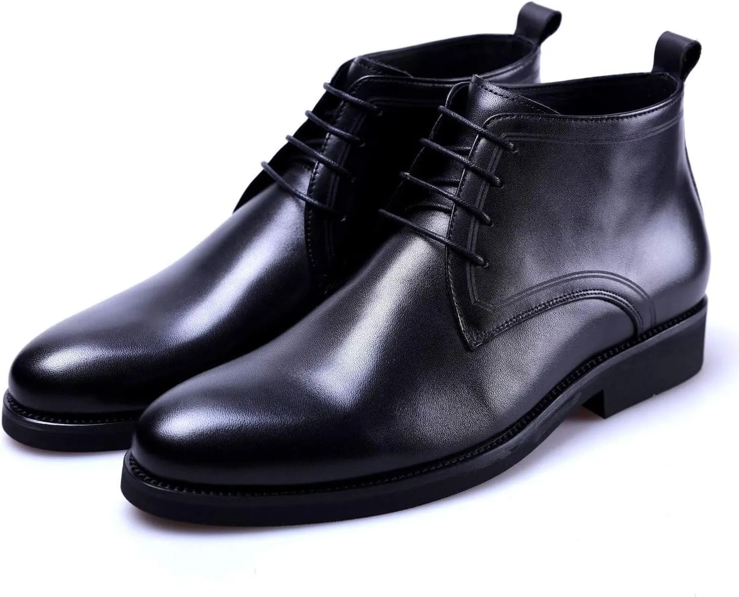 NEW For Men Ankle Boots Black Pull Tap Flat Lace Up Chukka Boots Office Show Holiday For Business The First Layer Of Cowhide