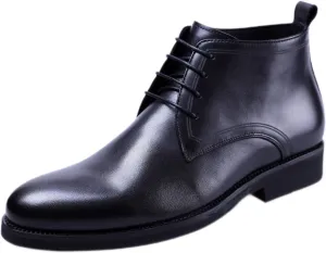 NEW For Men Ankle Boots Black Pull Tap Flat Lace Up Chukka Boots Office Show Holiday For Business The First Layer Of Cowhide