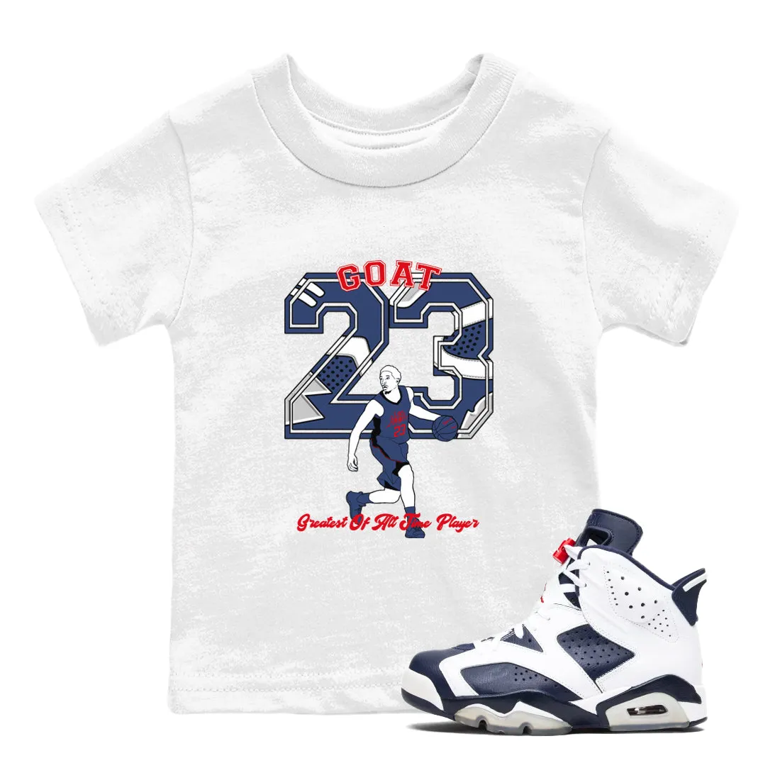 New-year sale White And Tees Reliable shipping Air - 6 Kids Jordan Goat Midnight Navy SNRT Sneaker Player
