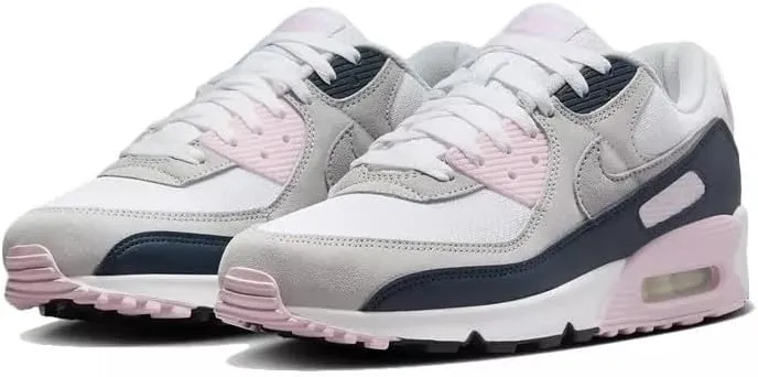 Nike Air Max 90 Men's Shoes (DM0029-106, White/Pink Foam/Armory Navy/Wolf Grey)