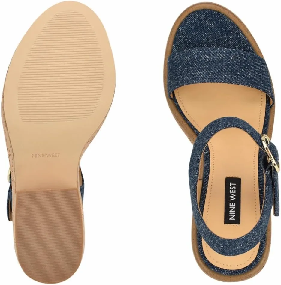 Nine West Women's Amye Ankle Strap Wedge Sandal
