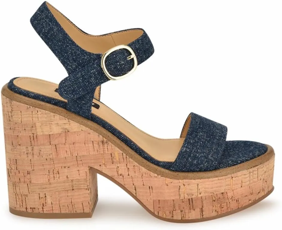 Nine West Women's Amye Ankle Strap Wedge Sandal