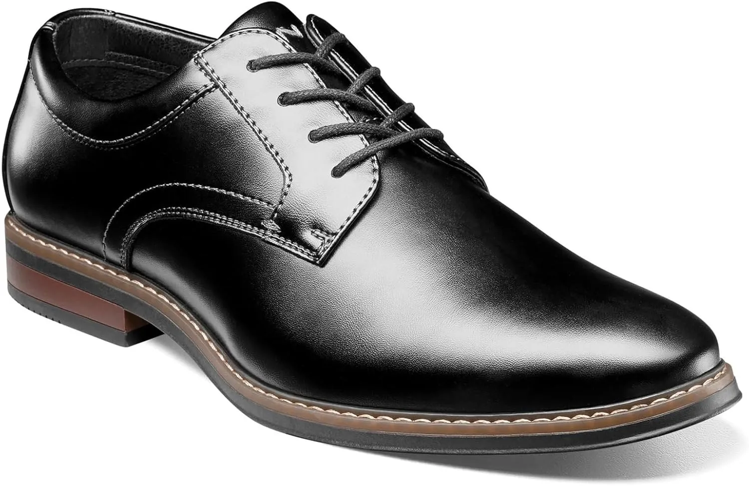 Nunn Bush Men's Carmelo Oxford Classic Modern Formal Plain Toe Lace Up Dress Casual Shoes