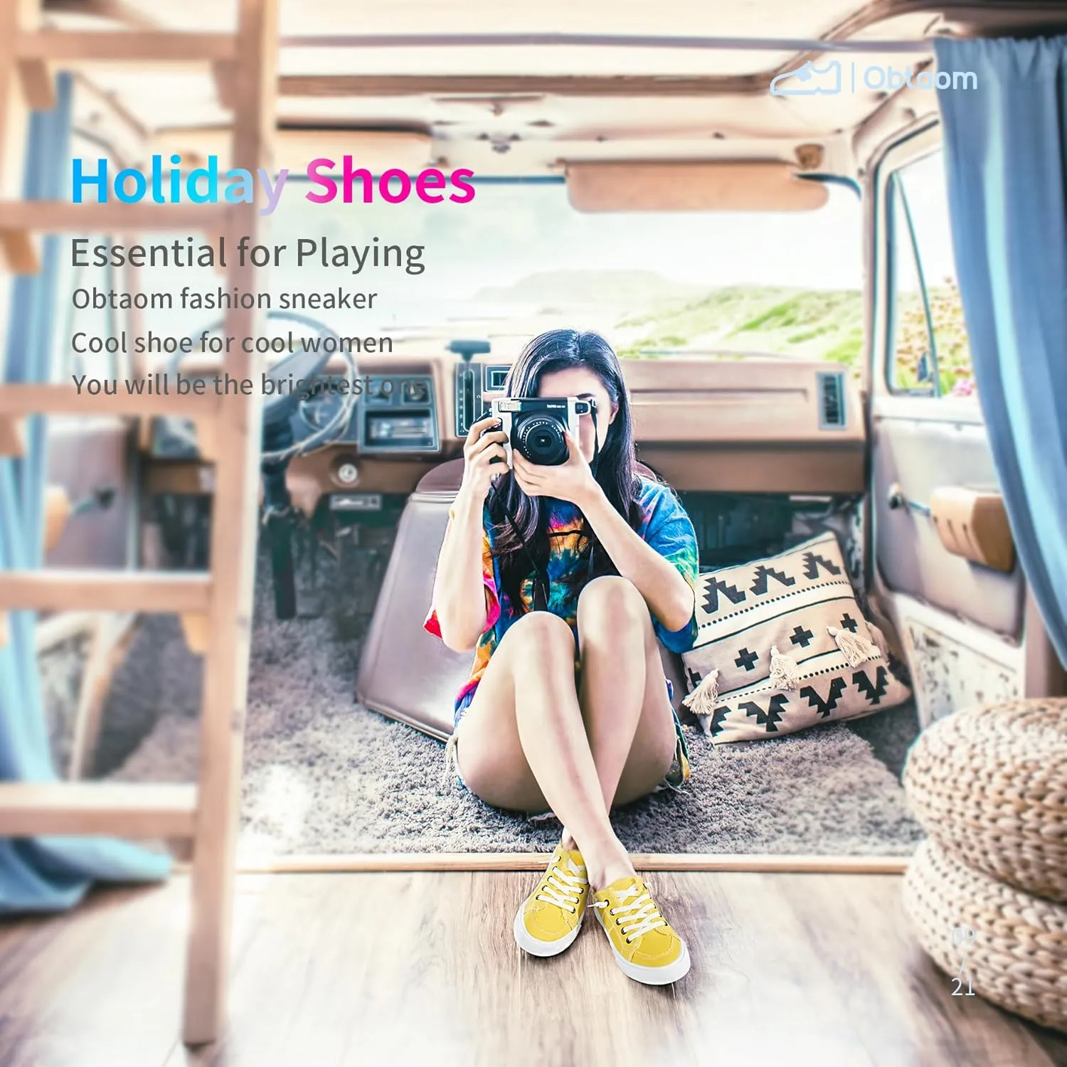 Obtaom Women Canvas Mules Memory Foam Clipper Fashion Sneakers Comfortable Slip-On Mule Backless Holiday Shoes