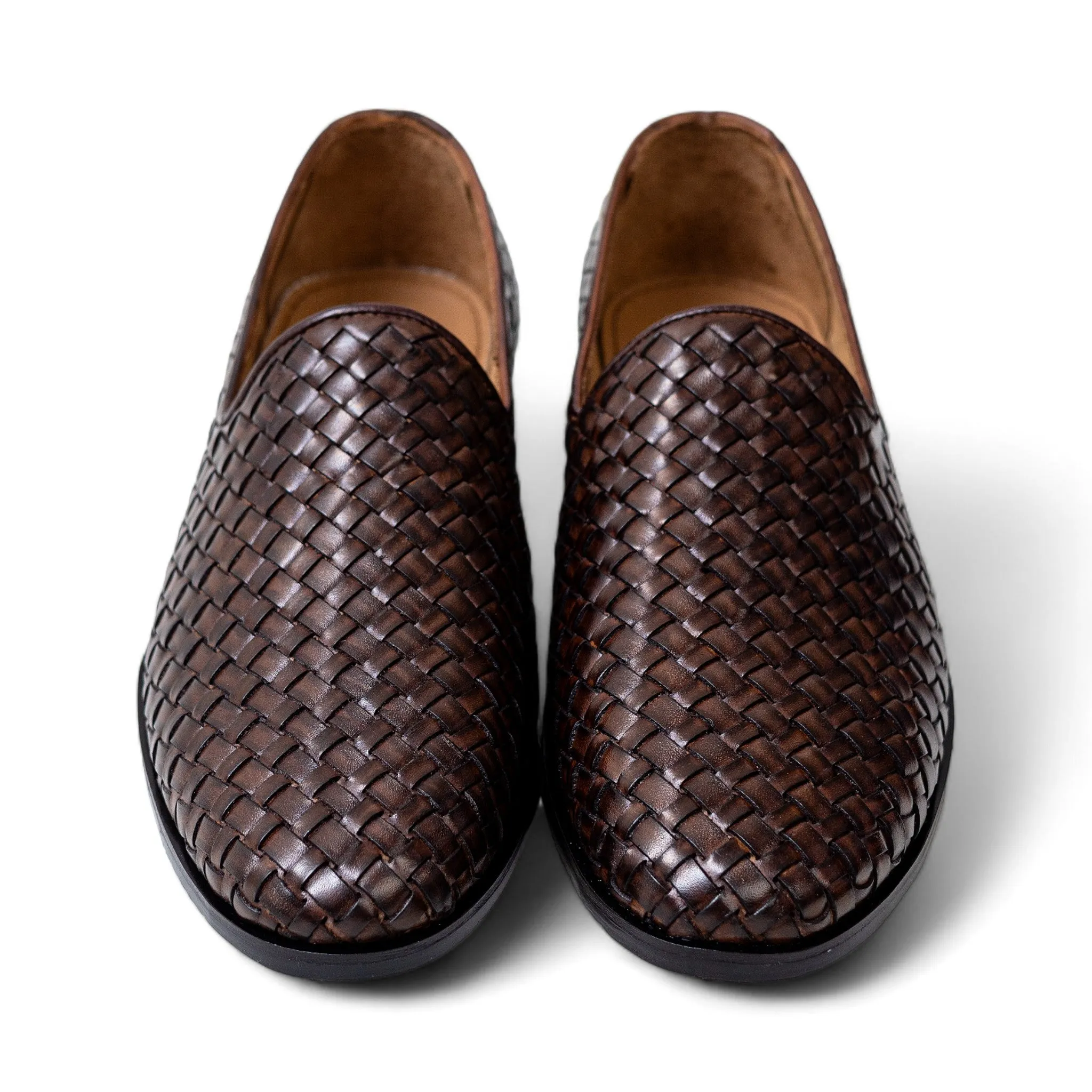 OK- 4007 Woven Round Leather Shoe