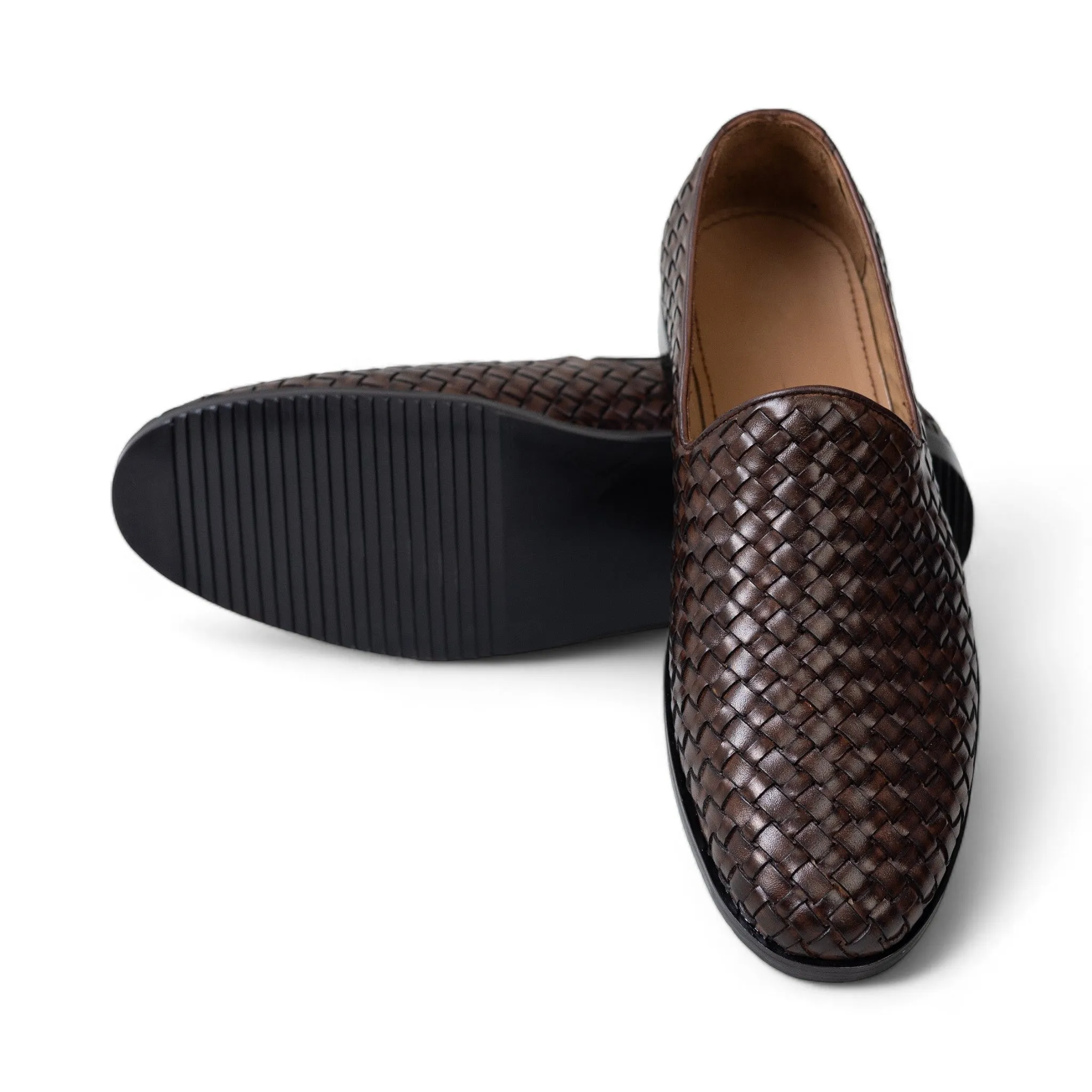 OK- 4007 Woven Round Leather Shoe