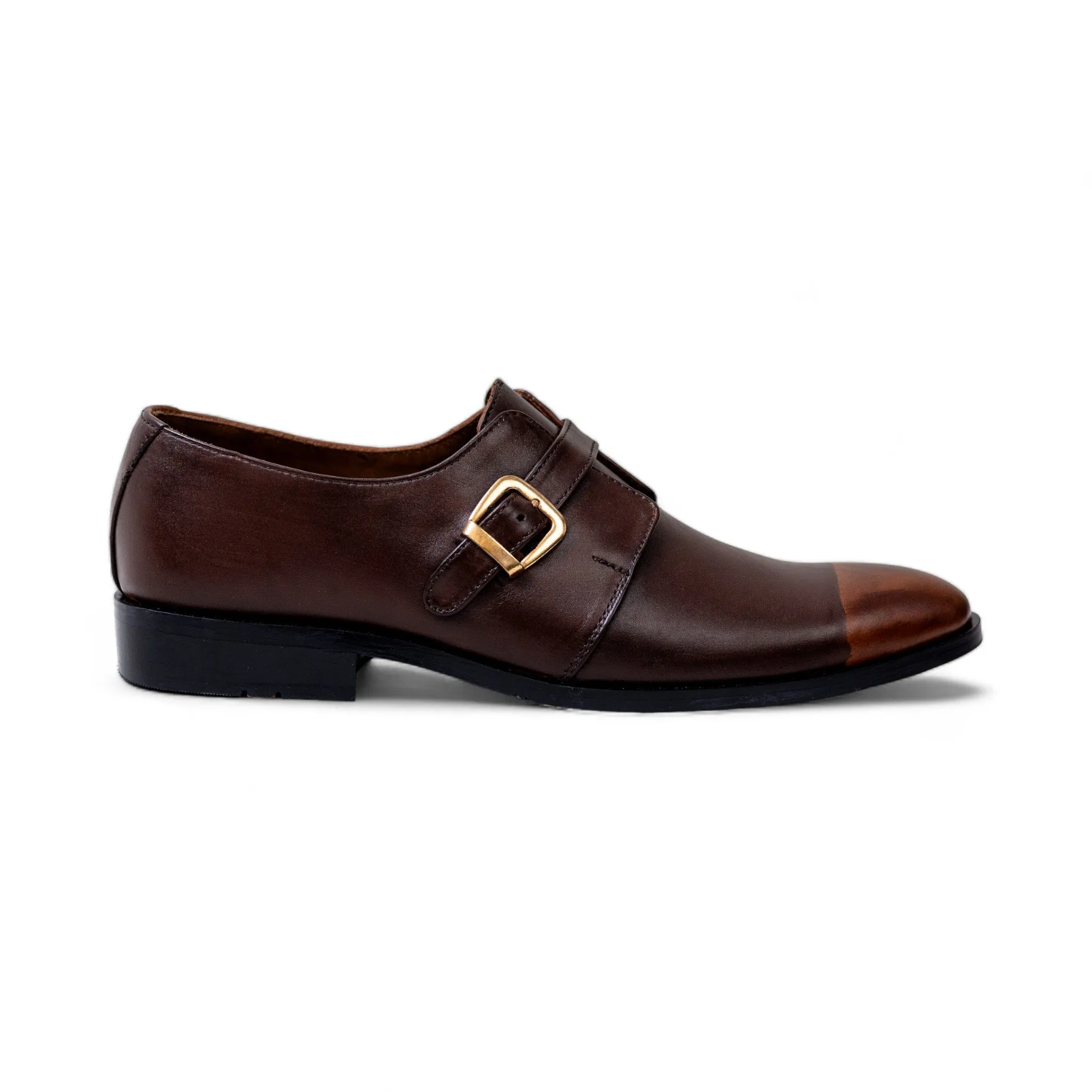 OK-4008 Single Monk Dual Tone Leather Shoe