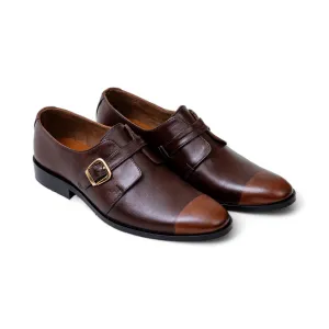 OK-4008 Single Monk Dual Tone Leather Shoe