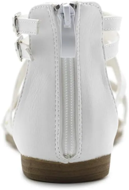 Ollio Women's Shoe Gladiator Strap Flat Zori Sandal