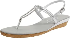 Onex Women's Cabo Thong Sandal,Silver Leather,6 M US