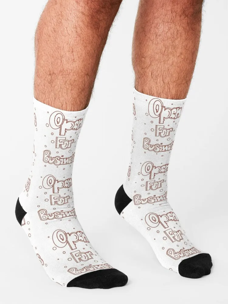 Open for business custom socks