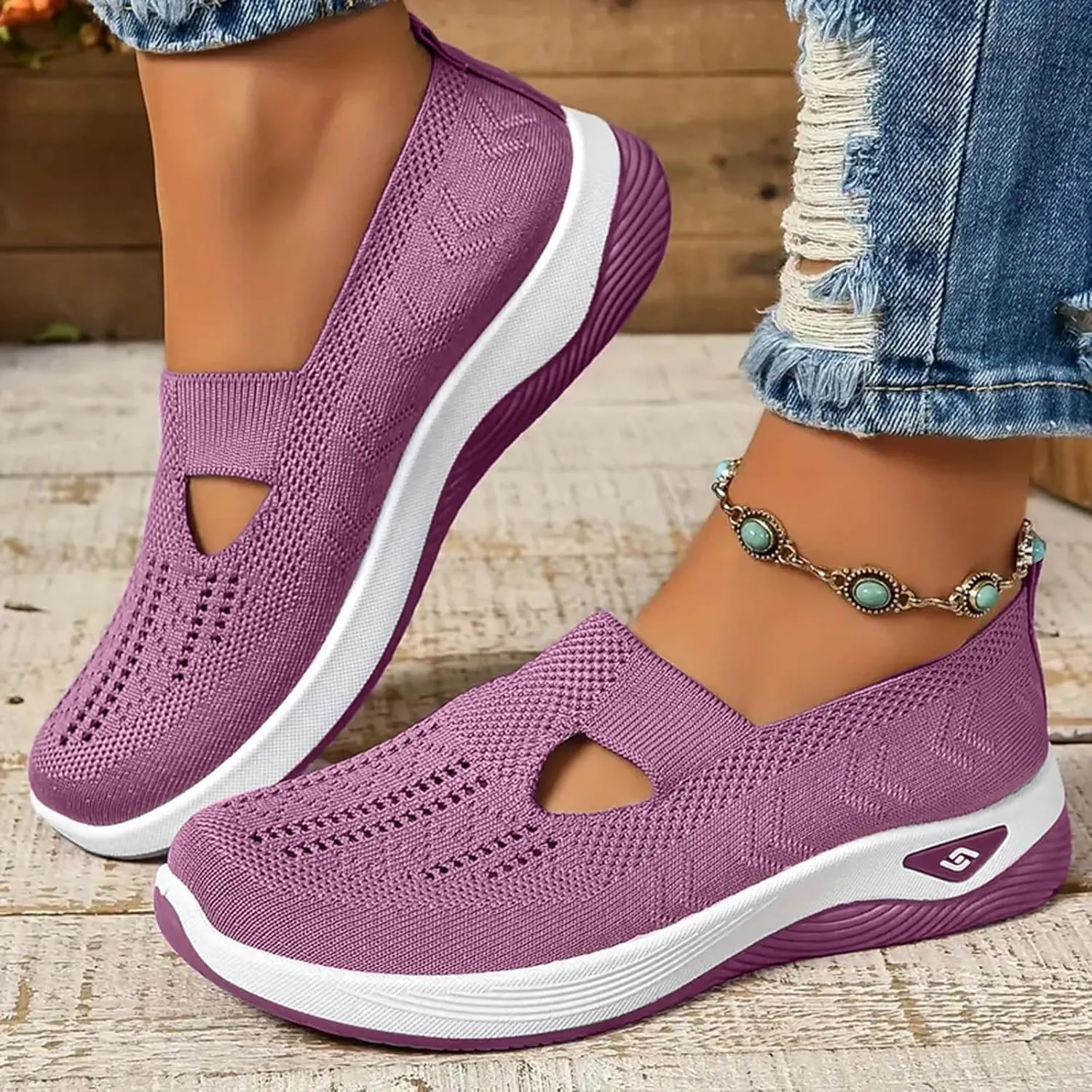 Orthopedic Shoes for Women Slip on Sneakers Shoes Woven Arch Support Breathable Soft Sole Diabetic Walking Shoes Comfort Non Slip Work Sneakers