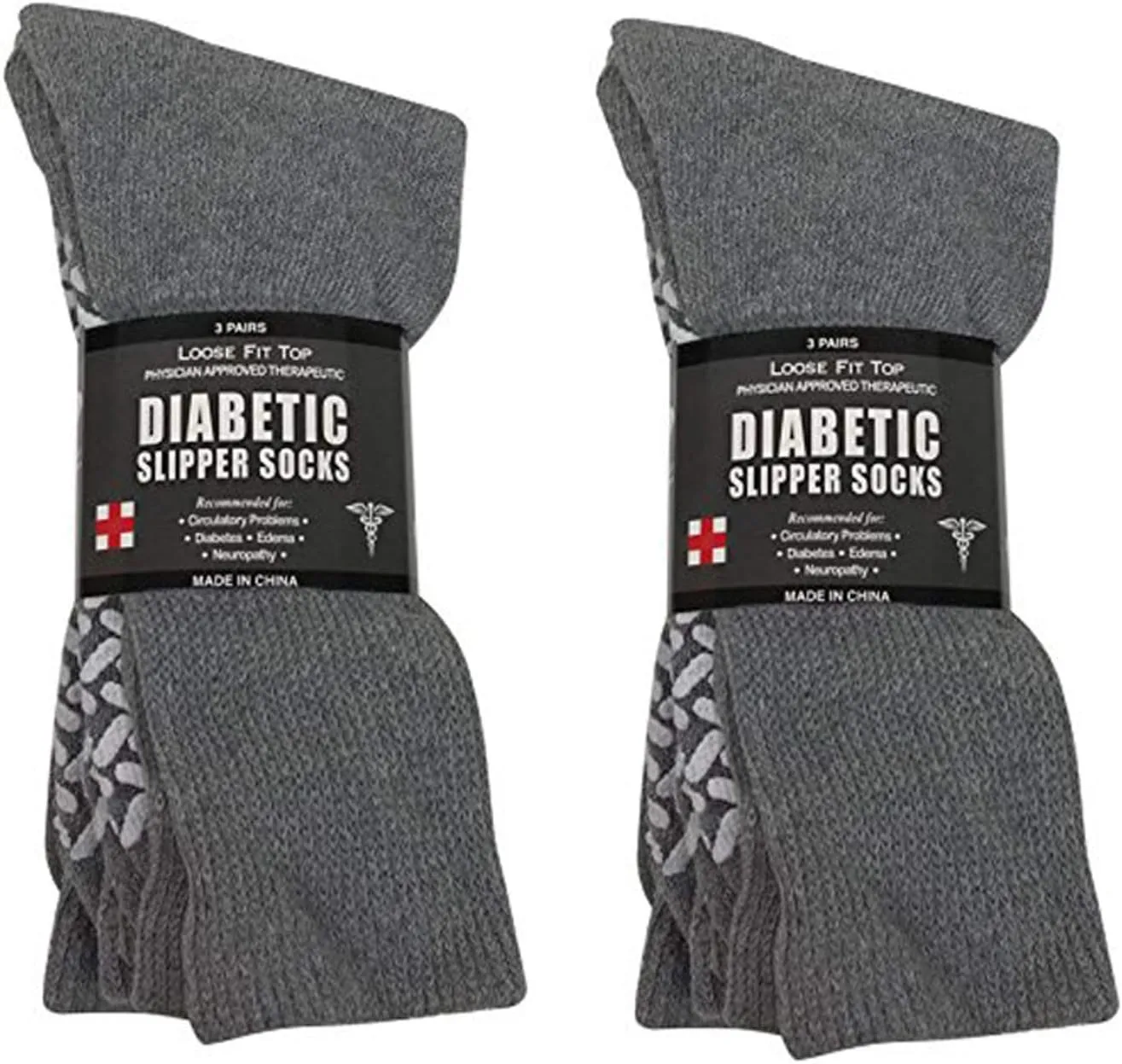 Personal Touch Diabetic Socks Non Skid Hospital Loose Fitting Slipper Socks With Gripper Bottoms 6 Pack Savings Gripper socks