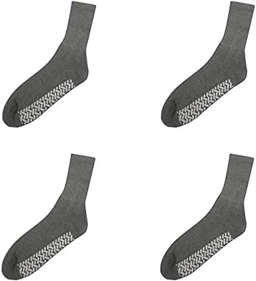 Personal Touch Diabetic Socks Non Skid Hospital Loose Fitting Slipper Socks With Gripper Bottoms 6 Pack Savings Gripper socks